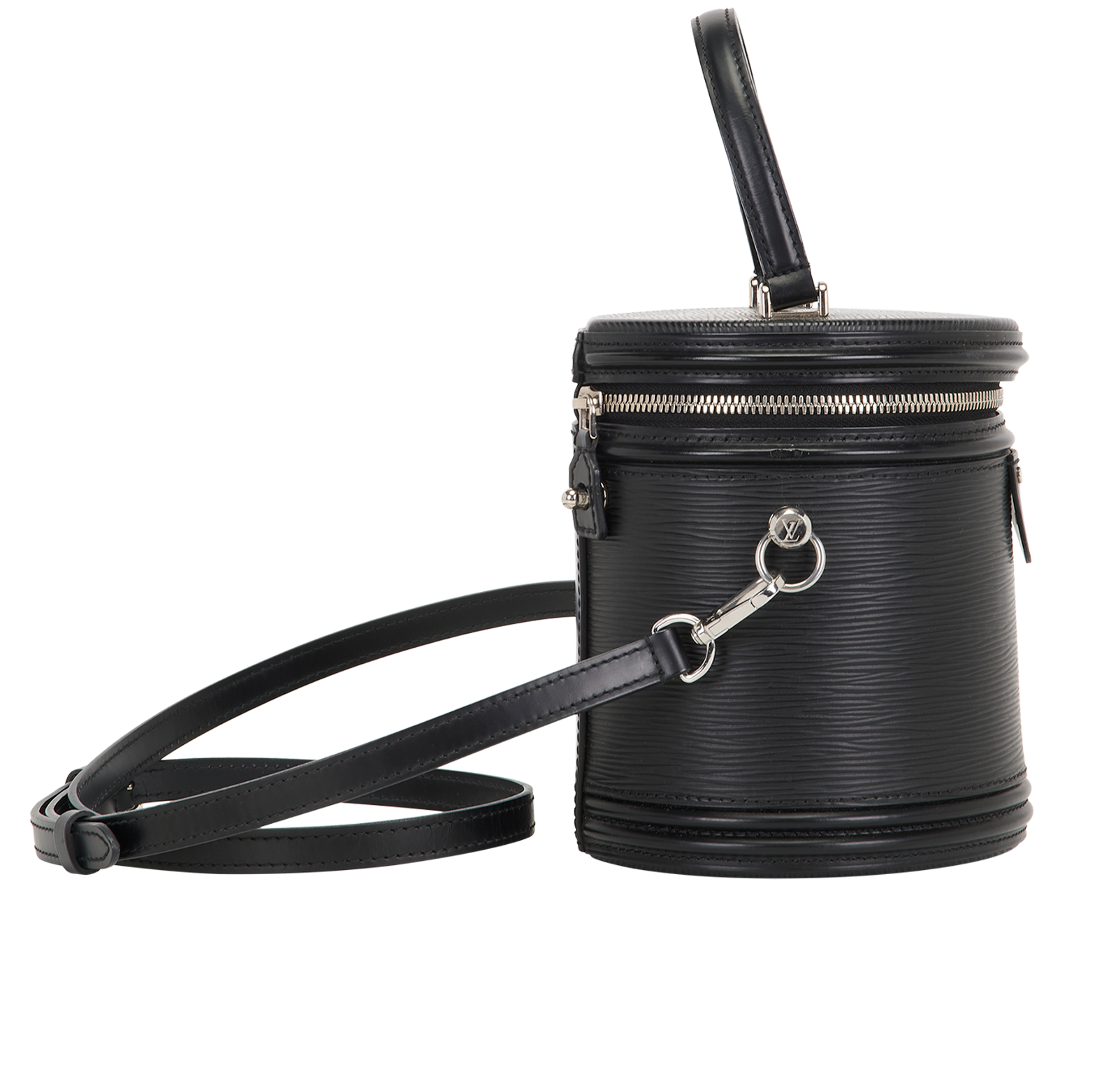 Cannes Cylinder Bag, &pound;850, Handbags, Black, Leather, Side view